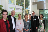 Symposium Schöpfungsverantwortung in St. Virgil / eds/pernkopf Von links: Isabella Uhl-Hädicke, Bischof Alois Schwarz, Helga Kromp-Kolb, Hemma Opis-Pieber, Kathrin Muttenthaler, Superintendent Olivier Dantine, Anna Kirchengast